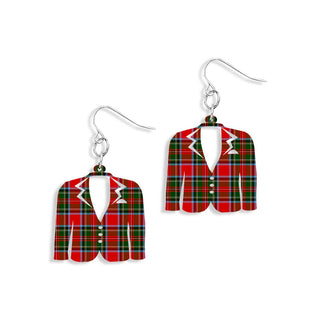 Tartan Plaid Jacket Earrings