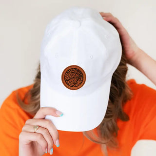 Camel Leopard Basketball Patch White Cap #L190-WHT-P302-LPRDBB