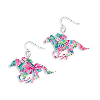 Preppy Floral Derby Earrings #ACE-300SV-DERBY-PREP