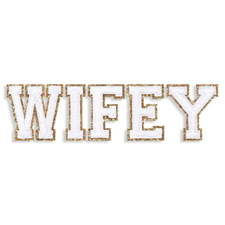 Wifey Creme Varsity Letter Patches