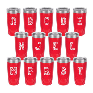 Varsity Single Initial Tumbler