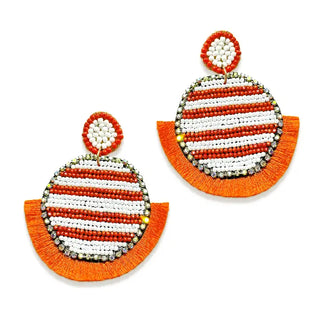 Orange Tailgate Earrings #VLJ2887-ORG