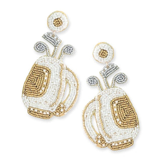 White Golf Clubs Earrings