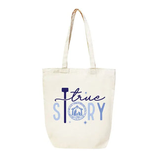 Navy True Story Canvas Tote #HPT2518-NYTSTR