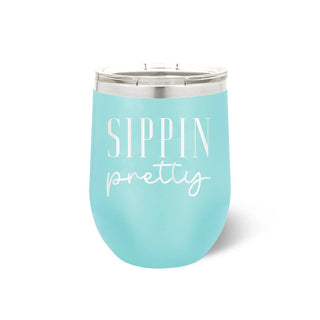 Sippin' Pretty Teal Tumbler