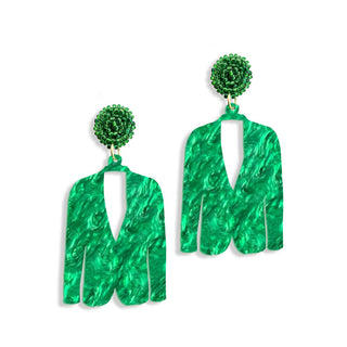 Green Pearl Masters Jacket Earrings