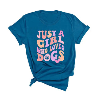 Just a Girl Who Loves Dogs T-Shirt #HPTS-DTEALLG-JUSTAG