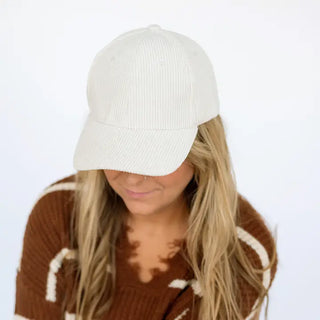 Crème Corduroy Cap #M193VL-CRMCORD