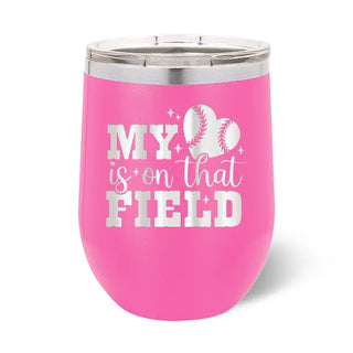 Heart is on That Field Pink Tumbler #TWB12-HRTFIELD-PK