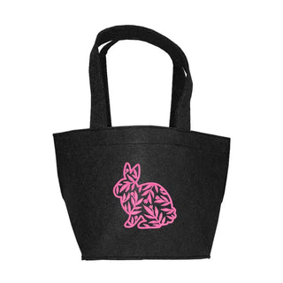Floral Bunny Felt Easter Tote #M959VL-BLK-FLRBUN