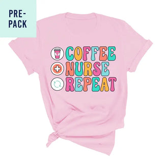 Coffee Nurse Repeat T-Shirt 9 pc Set #PACK-LTPK-CNR