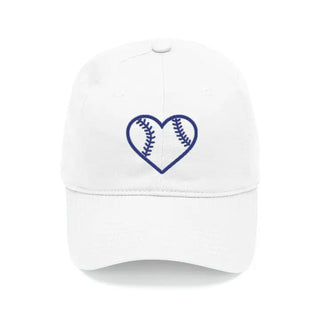 Heart Baseball White Cap