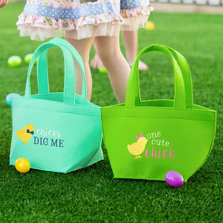 Chicks Dig Me Felt Easter Tote #M959VL-BLK-DCHICK