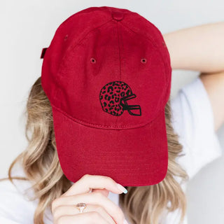 Garnet Leopard Helmet Cap