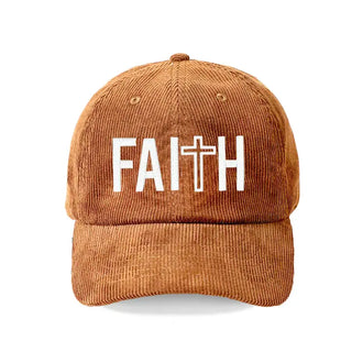 Faith Cross Corduroy Cap