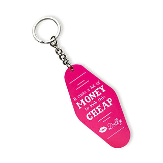 Hot Pink & White Acrylic Costs a Lot Keychain