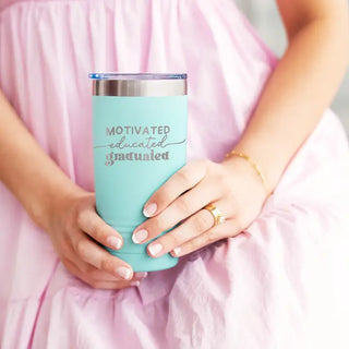 Motivated, Educated, Graduated Teal 20oz Teal Tumbler #TWB20-MEG-TEAL