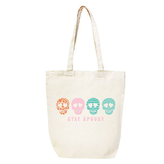 Skull Stay Spooky Canvas Tote