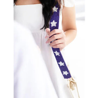 Purple Star Beaded Crossbody Strap #MNA107VL-PUR