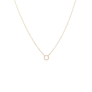 Gold CZ Open Circle Necklace 