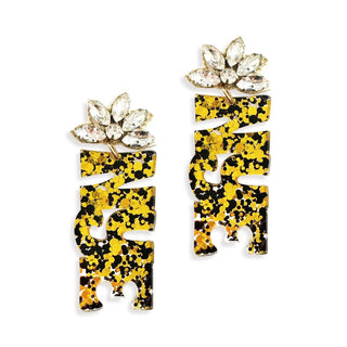 Black & Gold NYE Earrings #ACE-489CRY-NYE25-BKGD