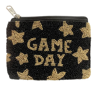 Black Game Day Star Beaded Coin Purse #MNA0272VL-BLKSTR