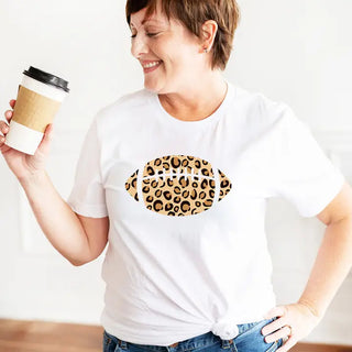 Leopard Football T-Shirt #HPTS-BLKLG-LPRDFB
