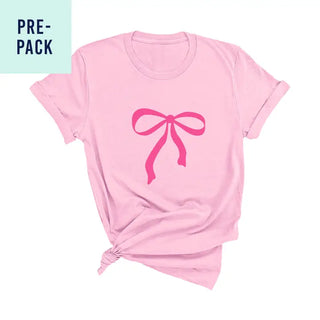 Hot Pink Bow Light Pink T-Shirt 9 pc Set #PACK-LTPK-HTPKBOW