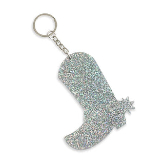 Holographic Glitter Acrylic Boot Keychain