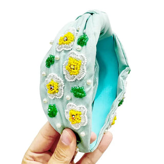 Daisy Beaded Headband #MNA0325-MINT