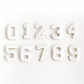 White Varsity Number Patch