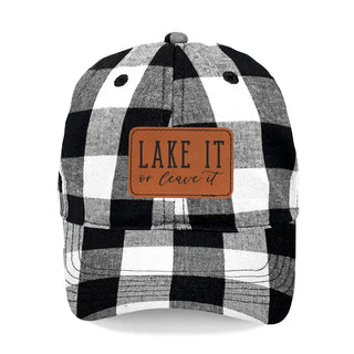 Lake It or Leave It Buffalo Check Cap #L190-BLKCHECK-P102-LEAVE