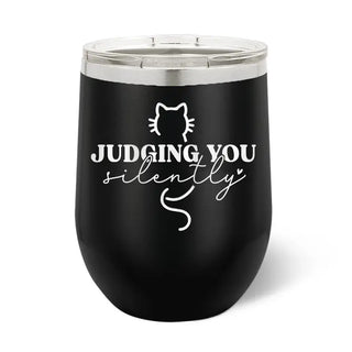 Cat Judging You Silently Tumbler #TWB12-JUDGE-BLK
