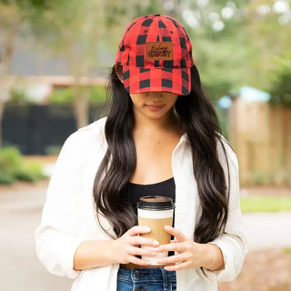 Feeling Grinchy Red Buffalo Check Cap