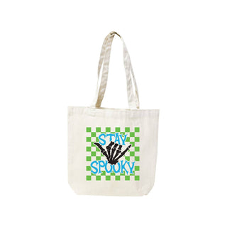 Stay Spooky Check Small Canvas Tote