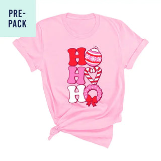 Ho Ho Ho Light Pink T-Shirt 9 pc Set #PACK-LTPK-HOHO