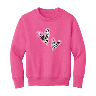 Leopard Heart Kid's Sweatshirt #HPSW-LPRDHRT23