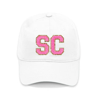 Hot Pink SC Varsity Letter White Cap