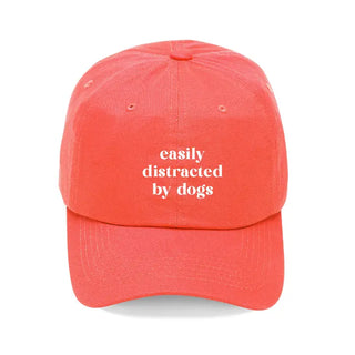 Distracted by Dogs Cap #M190VL-CORAL-DIS