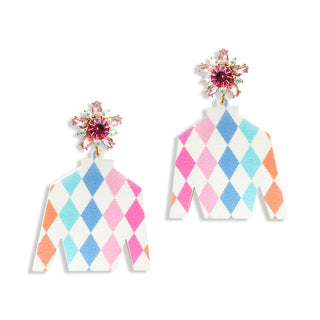 Bright Diamonds Jockey Earrings #ACE-2639PK-JOCKEY-DIAM