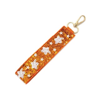 Orange Star Sequin Wristlet Keychain #MNA106VL-STRORG