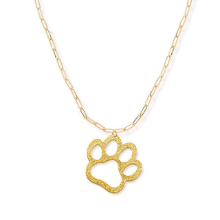 Textured Gold Paw Rhonda Necklac
