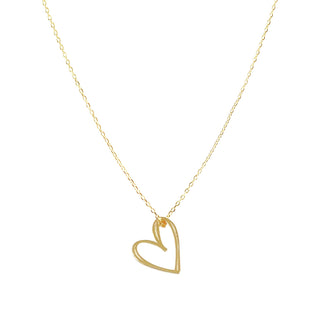 Gold Open Heart Necklace #EN013-GD