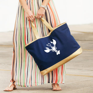Lobster Navy Cabana Tote