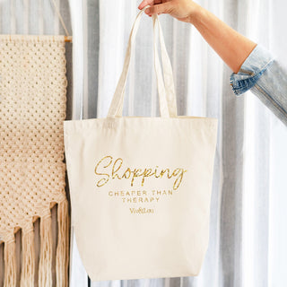 Shopping Cheaper Than Therapy Canvas Tote