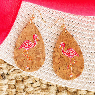 Flamingo Cork Earrings