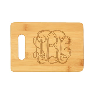 Vine Initials Bamboo Bar Cutting Board