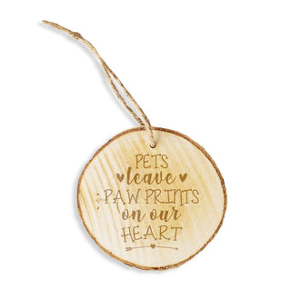 Pets Leave Paw Prints Wood Ornament