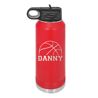 Water Bottle with Basketball Design