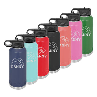 Water Bottle with Basketball Design